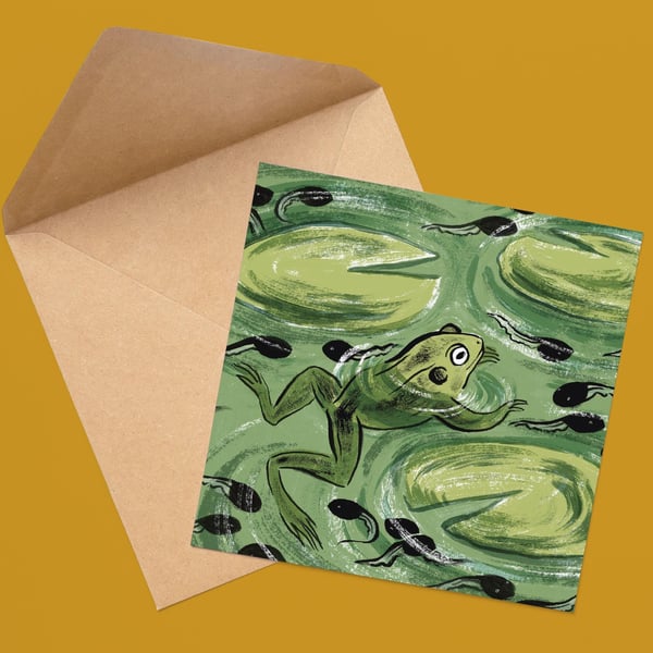 Cute Frog Greetings Card Wildlife Gifts Nature Gifts Goblincore Frog Friend Card