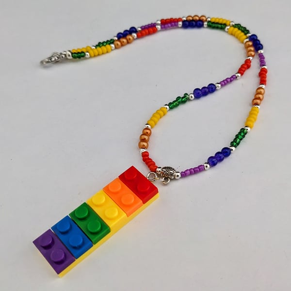 Rainbow Lego necklace - 1002787