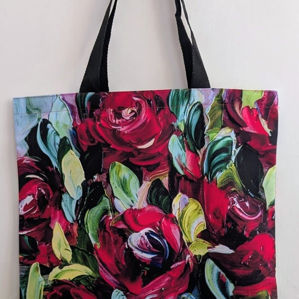 Floral Tote Bag - All Who Loved Her  Original oil painting design canvas shopper