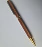 Mahogany and Oak - Gold and Black Hardware - Lathe Turned Wooden Writing Pen