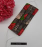Face mask, medium,  3 layer,  adjustable elastic,  black and pink rose. - Image 2