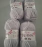 4 x King Cole Big Value DK 50g Balls Knitting Yarn - Silver