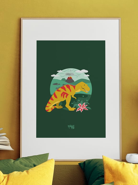 Tyrannosaurus Rex, T-rex dinosaur, A3 print