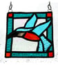 Sold 261016 t Kingfisher Framed Stained Glass Suncatcher Tile  - Image 2
