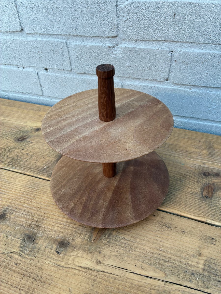 Tiered wooden cake stand
