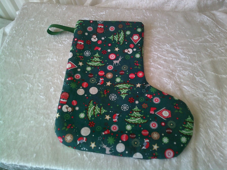 Bird Houses, Christmas Trees and Baubles Christmas Stocking