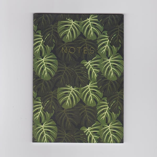 A6 Mini Notebook - Monstera - with a Tropical Cheese Plant Design