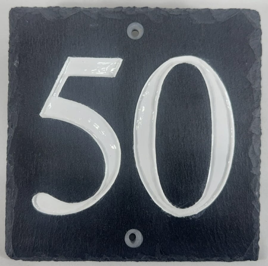 No. 50 House Number in Slate