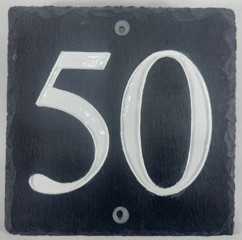 No. 50 House Number in Slate