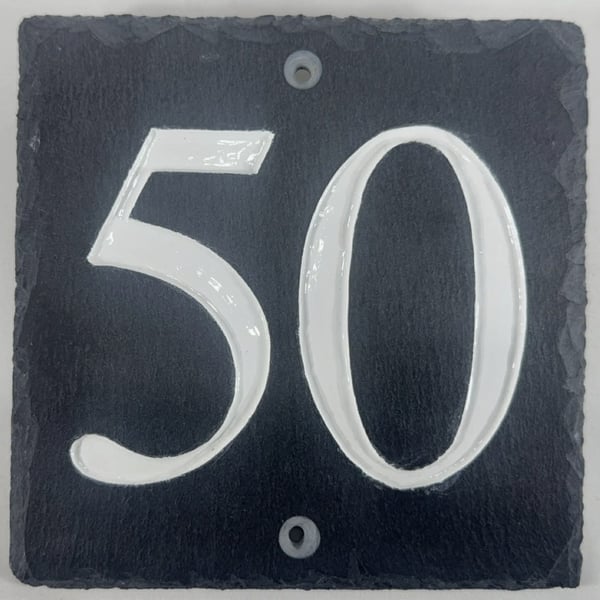 No. 50 House Number in Slate