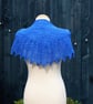 Ultramarine Blue pure wool laced edged scarf shawl - design S122 - Image 1