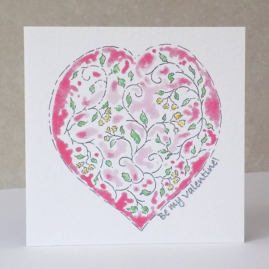 Valentine's Flower Heart Card