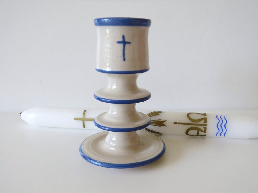  Blue Boy Christening, Baptism or New Baby Candlestick