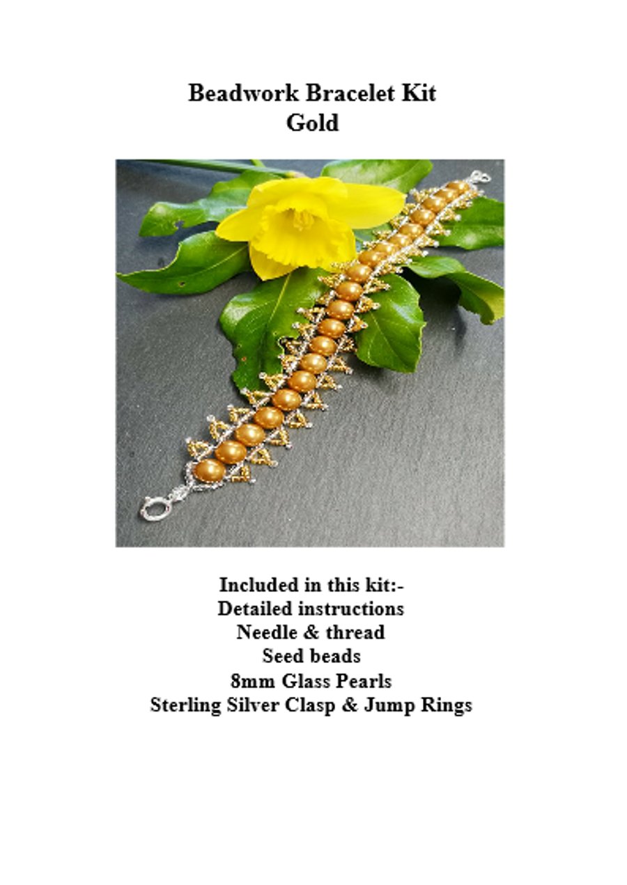 Gold Beadwork Bracelet Kit 