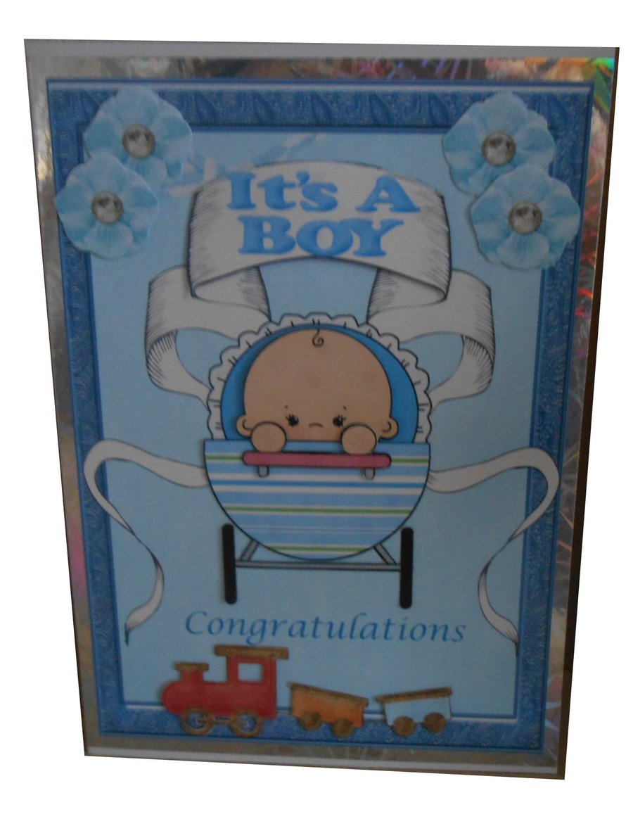 It's A Boy Congratulations Card A5 