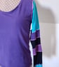 Purple patchwork top with long sleeves 