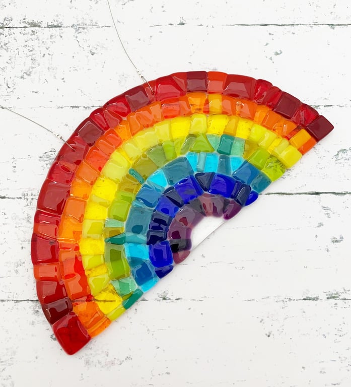 Fused Glass Rainbow - Handmade Glass Suncatcher