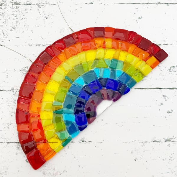 Fused Glass Rainbow - Handmade Glass Suncatcher