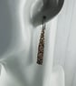 Copper Earrings, Patterned Bar Droppers with Niobium Ear Wires - Image 7