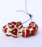 Handmade cow print patterned lamp work glass beads - Image 3