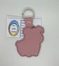 Embroidered Pig Keyring - Image 2