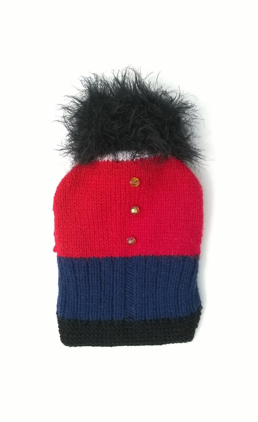 hand knitted soldier Hot Water Bottle Cover Folksy