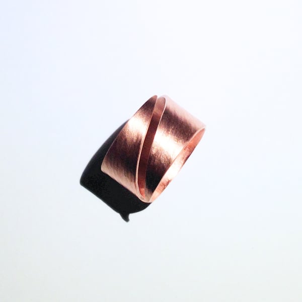 Handmade Wide Copper Ring UK Size T (RGCUOPT1) - UK Free Post