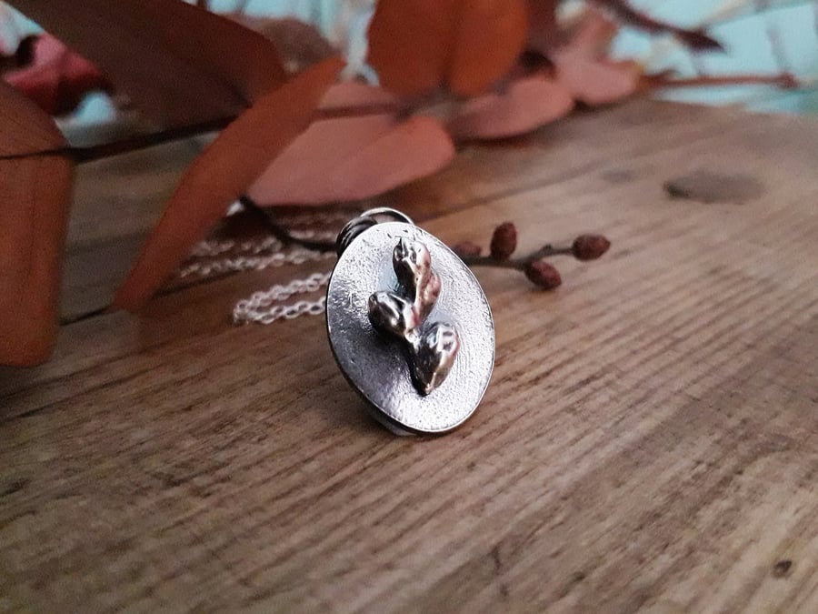 Buds and Twig  Silver Necklace