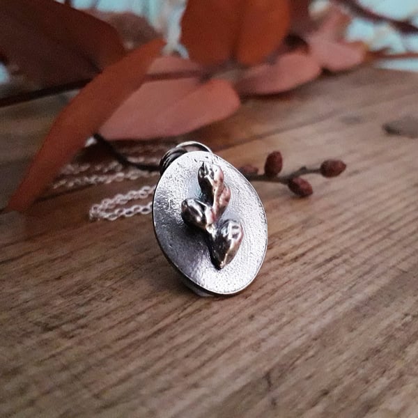 Buds and Twig  Silver Necklace