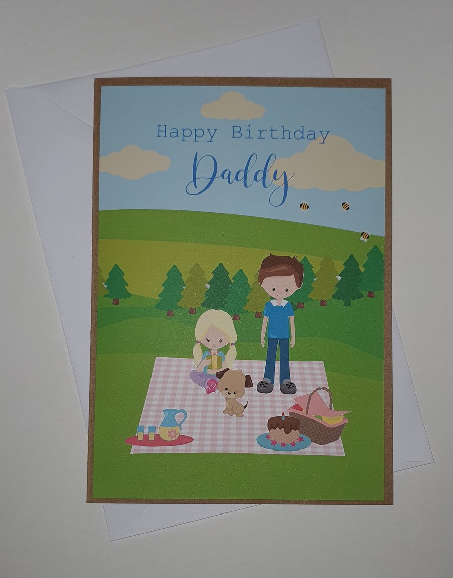 Picnic Traditional Birthday Card - can be personalised