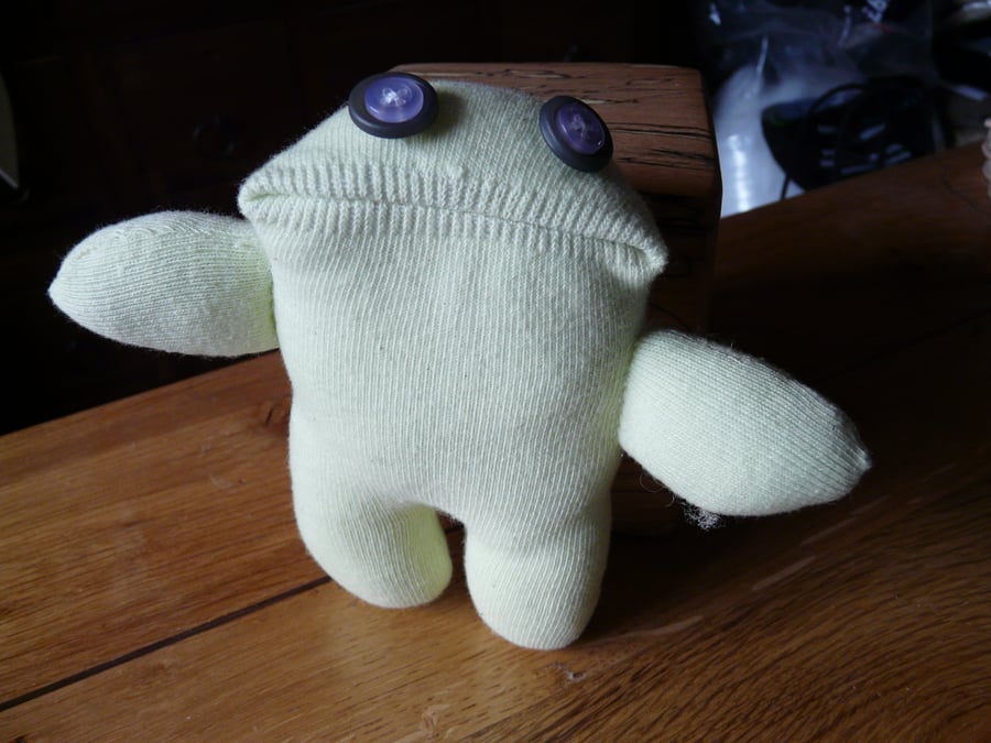 Sock Monster!  Five and a half inch tall and very cute!