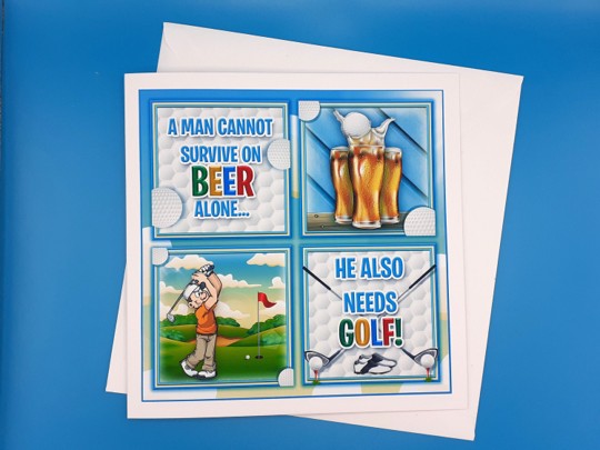 Funny Golf Birthday card, Husband, Father, Brother, Son, Grandfather 