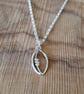 Solid Sterling Silver Rugby Ball Necklace, Rugby pendant, 100% Handmade by Aliso - Image 3
