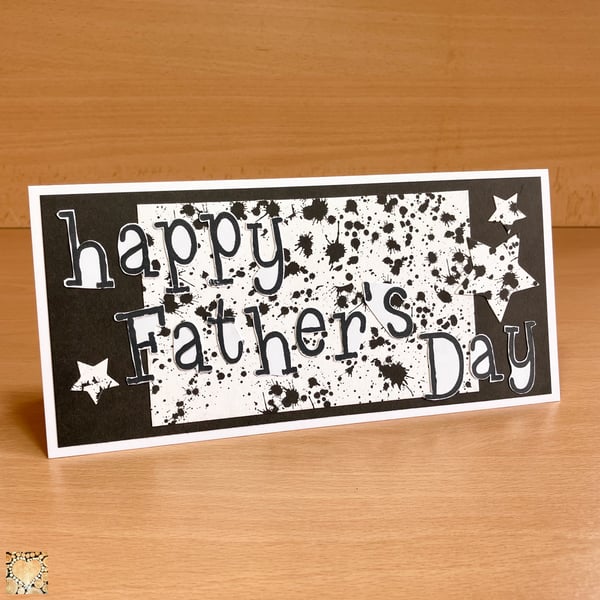 Black and White Happy Father's Day Handmade Card