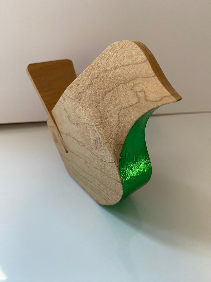 Bird ornament hand made from wood