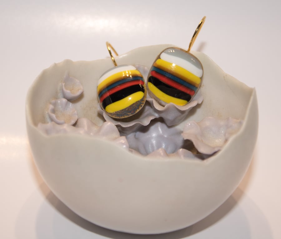 Handmade Fused Glass Earrings
