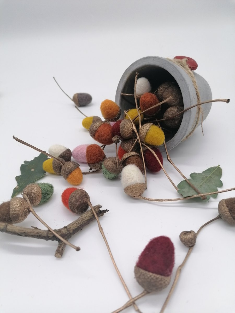 Needle felted Acorns