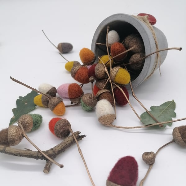 Needle felted Acorns