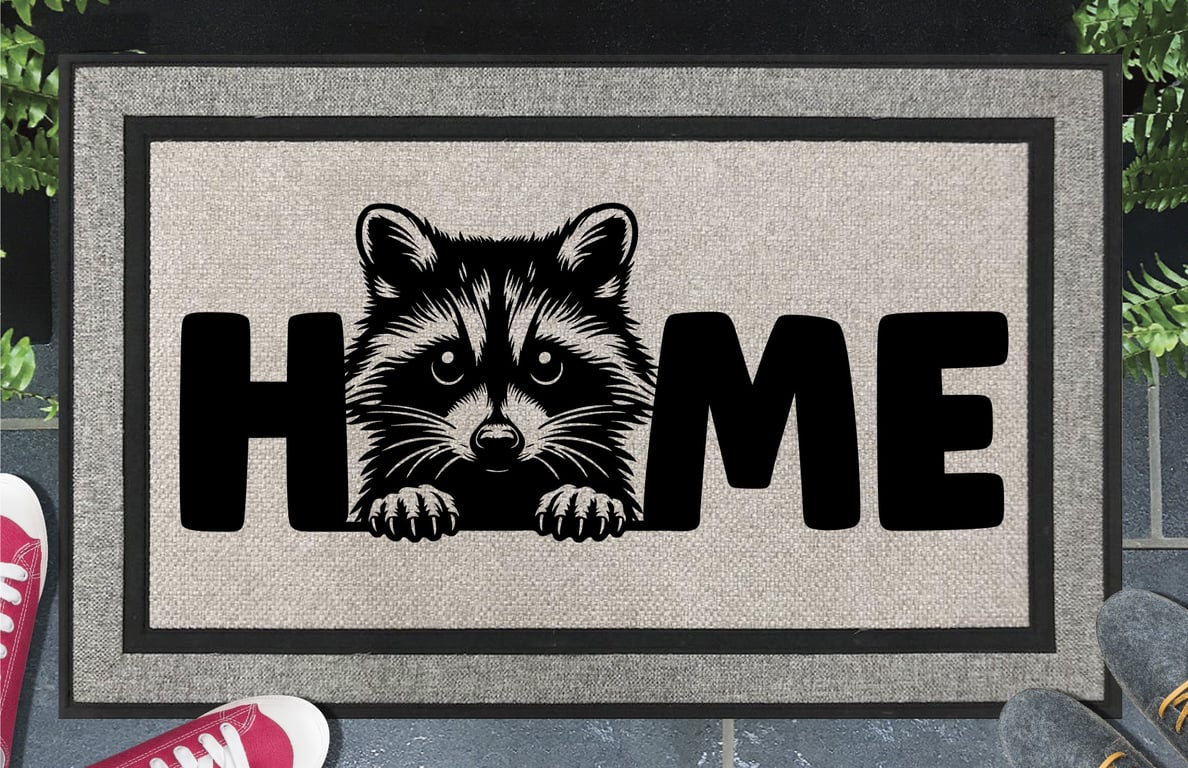 Raccoon Home Door Mat No.2 - Raccoon Welcome Mat - All Weather 