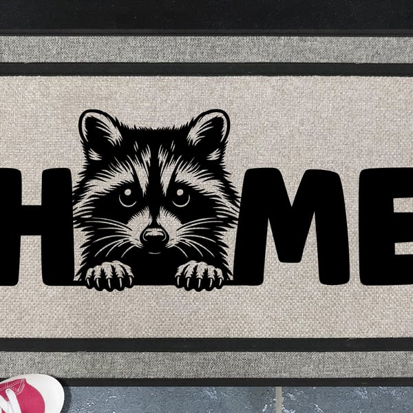 Raccoon Home Door Mat No.2 - Raccoon Welcome Mat - All Weather 