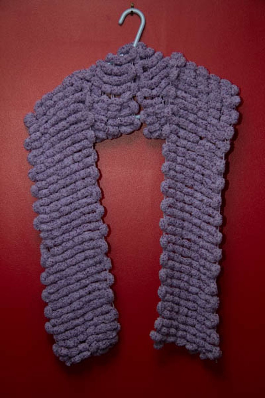 Lilac and Purple Knitted Scarf