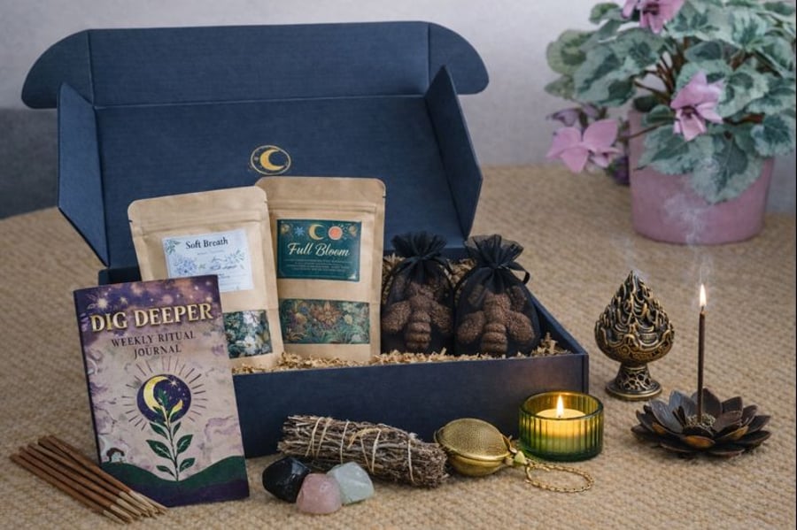 Green Witch Everything Kit (Seeds, Altar accessories, Tools, Dried Herbs)