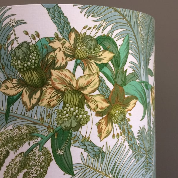 Tropical Flower Leaf 70s 80s Palmetto Sanderson Vintage fabric Lampshade