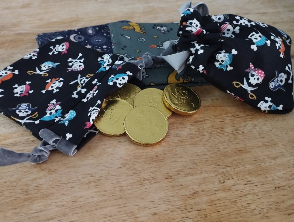 Draw string treasure bag and chocolate gold coins