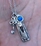 Key Heart Charm Necklace, heart charm necklace, love token, oxidised necklace,   - Image 4