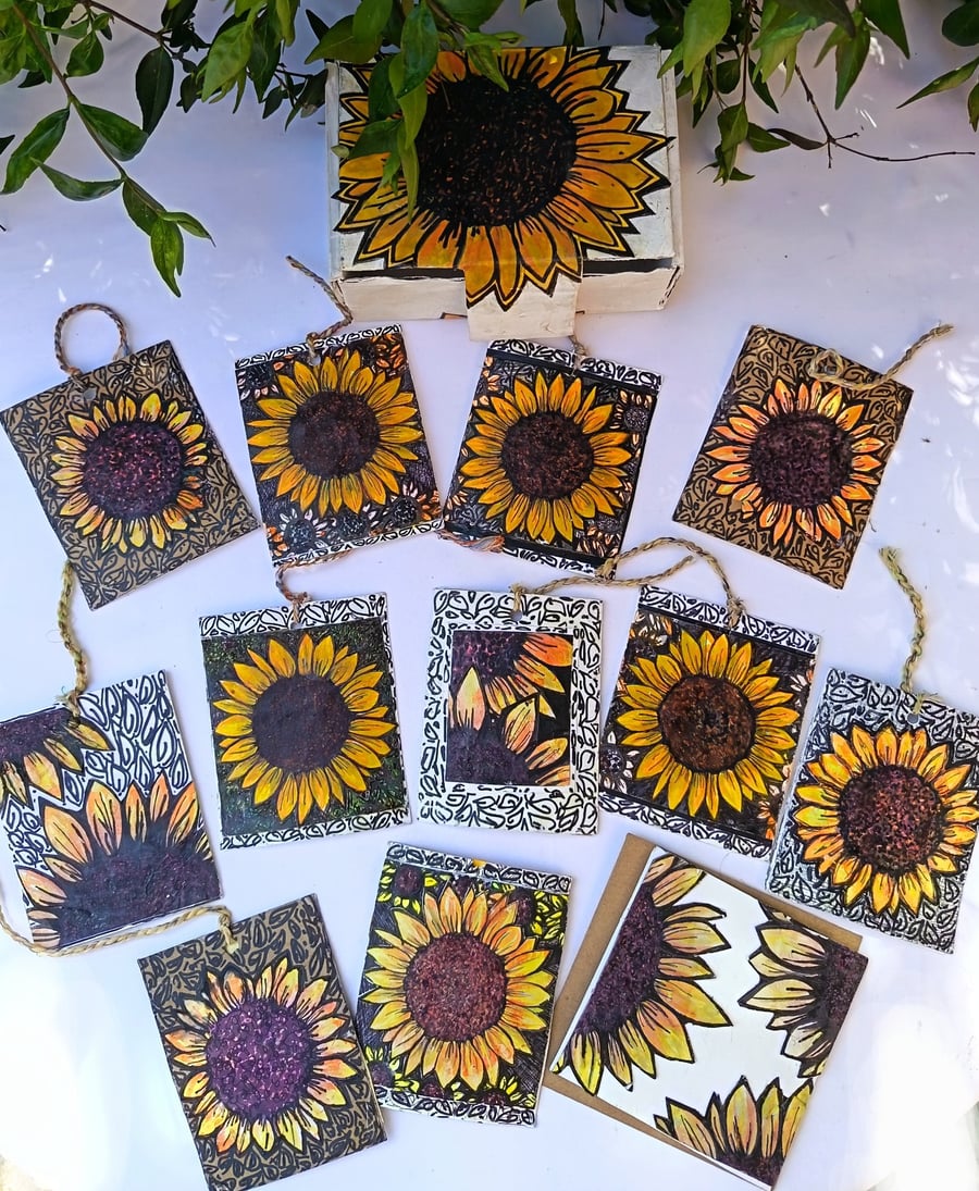 Shabby Chic Sunflower Gift Tags