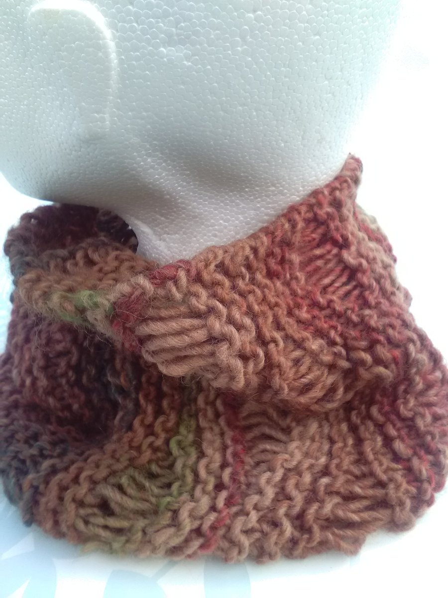 SALE! Hand Knitted Lacy MOBIUS Cowl Forest