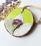 Real Pressed Flower, Knapweed, Hand Painted Wood Slice Hanging Decoration - Image 2