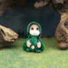 Tiny Masked Gnome 'Hope' 1.5" OOAK Sculpt by Ann Galvin
