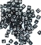 7mm Black Cube Acrylic Alphabet Beads, 100pcs Mixed Letters, Personalised & Frie